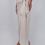 Sylvie Side Tie Wrap Midi Skirt - PAPER DOLL