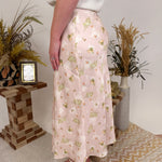 Stacy Floral Satin Midi Skirt - PAPER DOLL