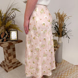 Stacy Floral Satin Midi Skirt - PAPER DOLL