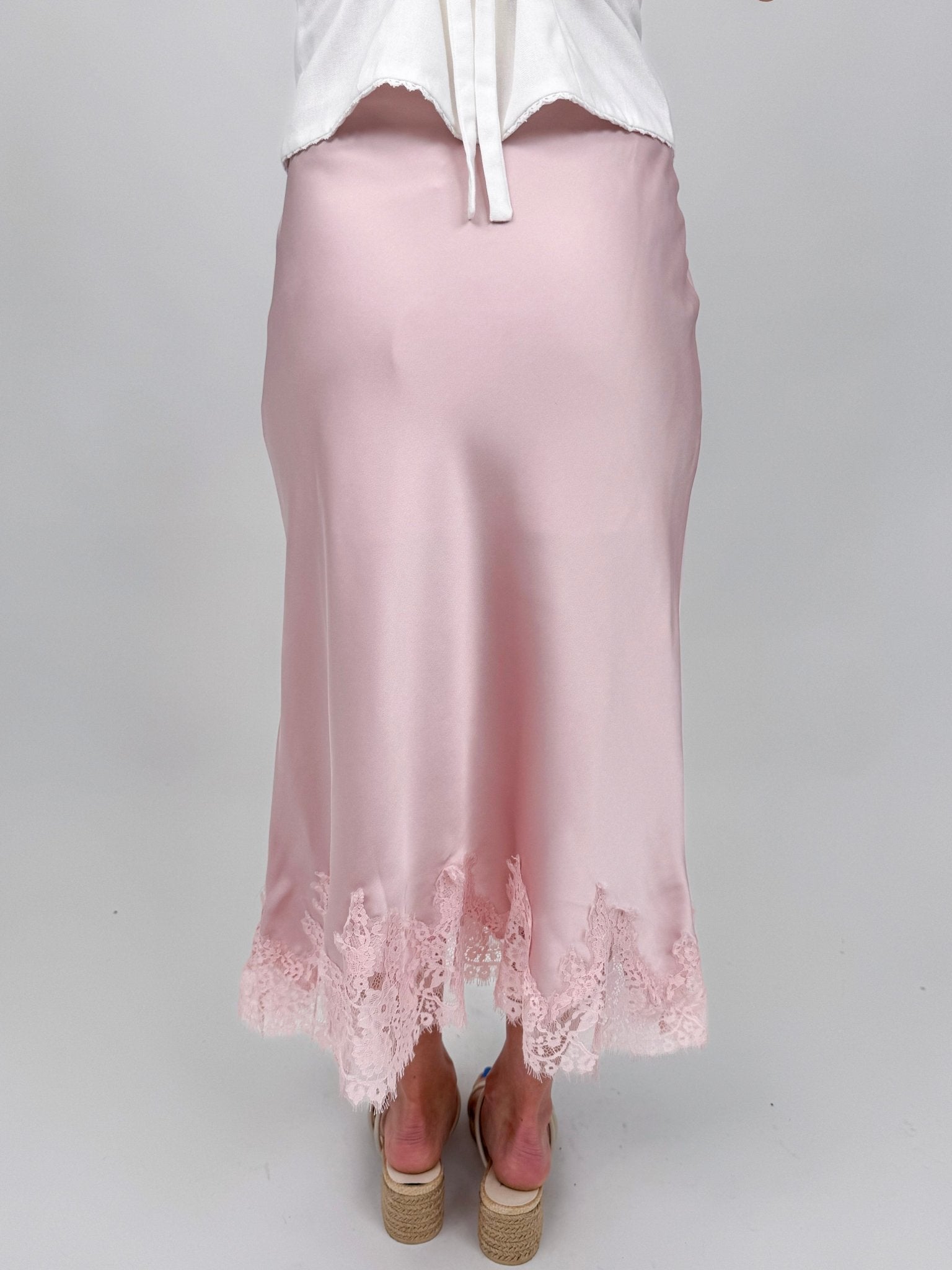 Matilda Lace Trim Midi Skirt - PAPER DOLL