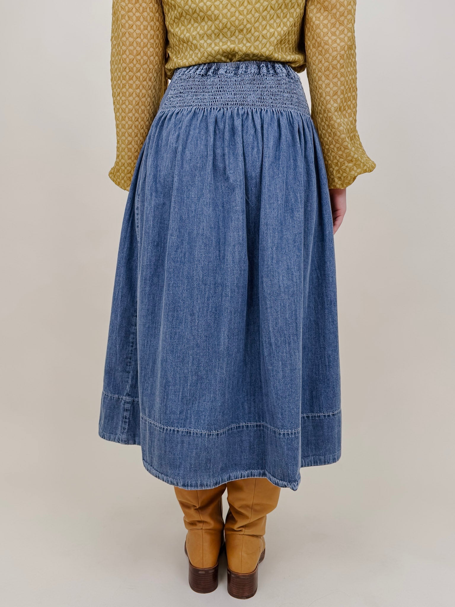 Better Together Denim Midi Skirt - PAPER DOLL