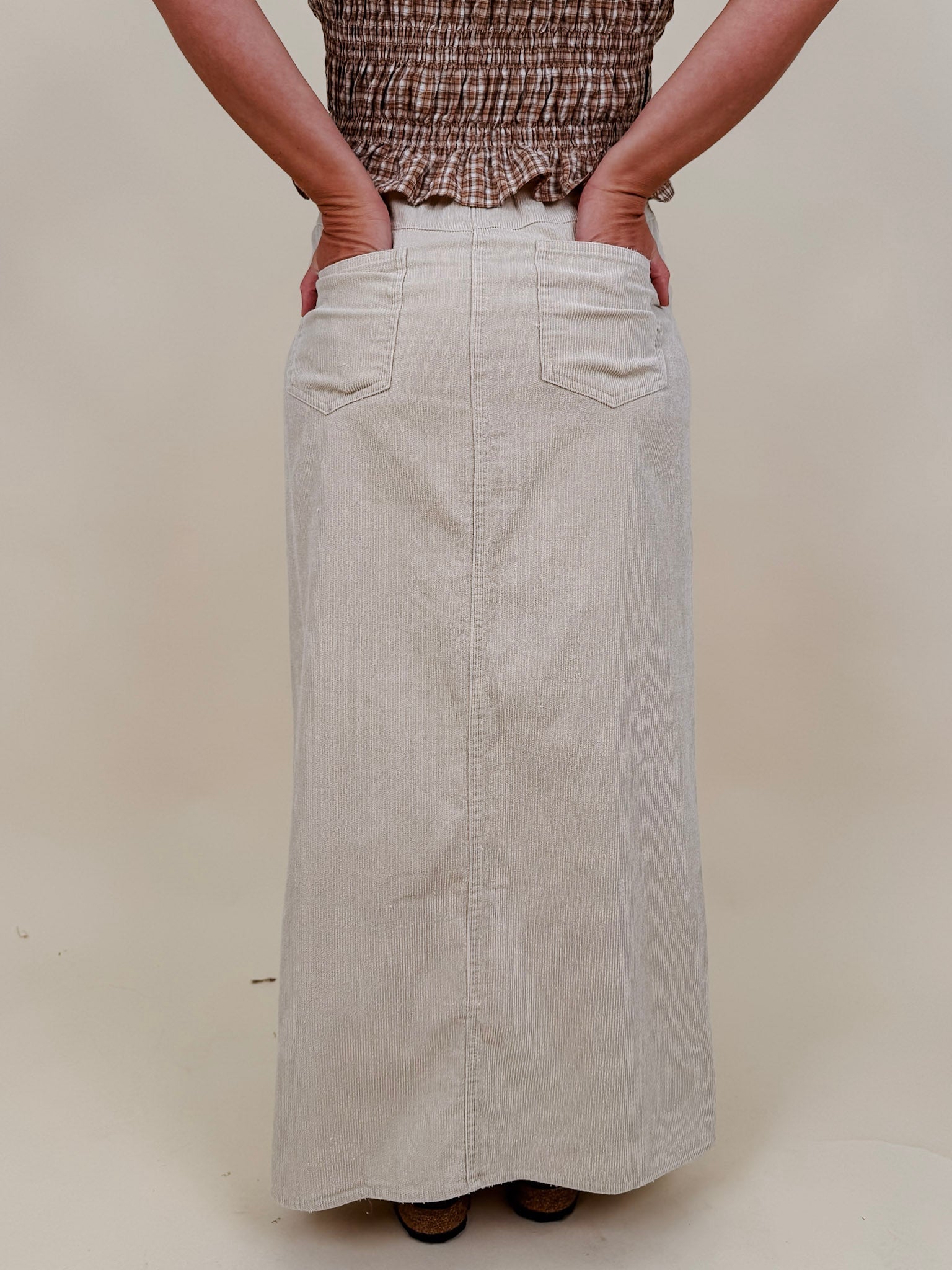 Skylar Corduroy Midi Skirt - PAPER DOLL