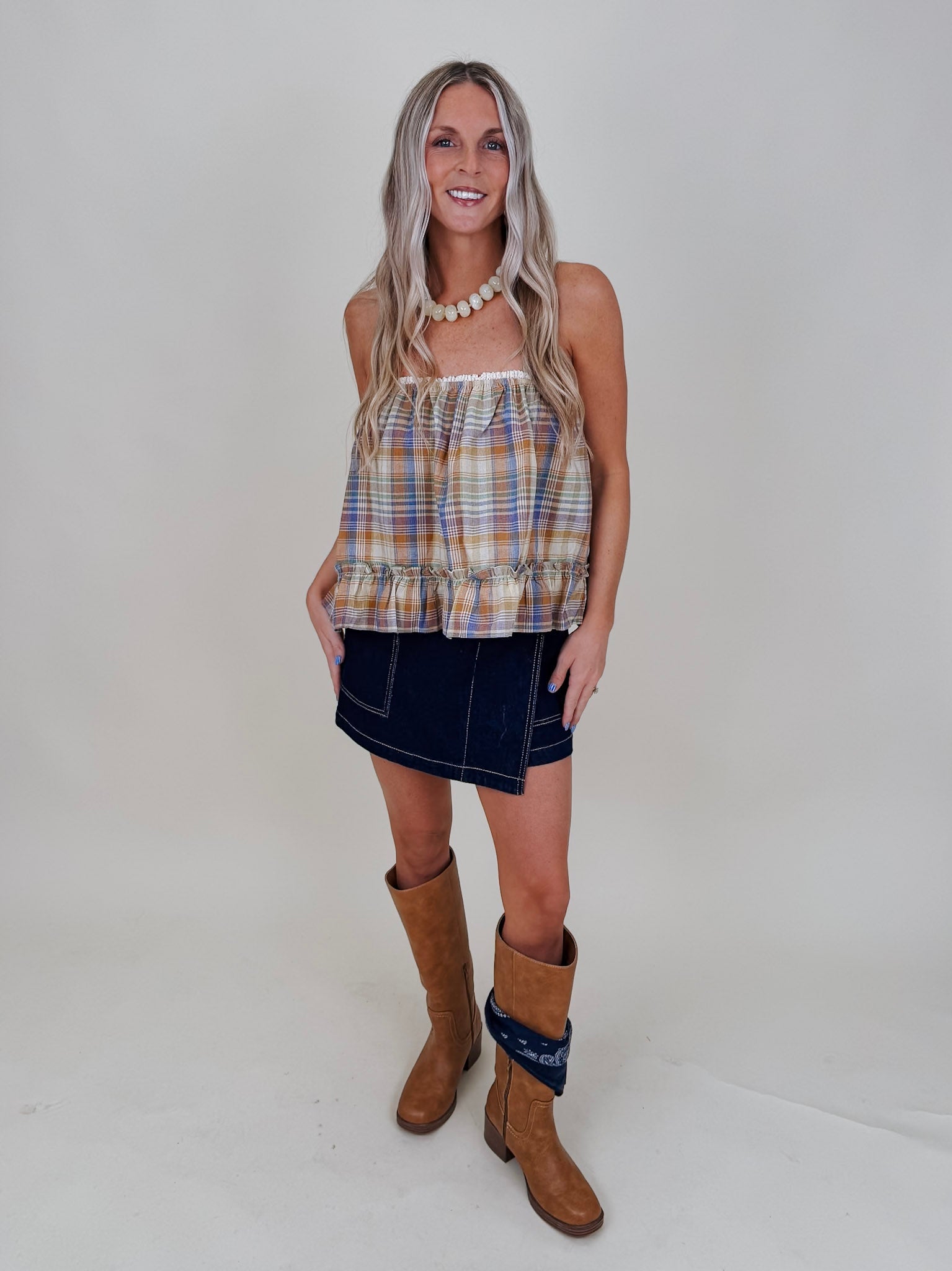 Picture Perfect Denim Skort - PAPER DOLL