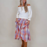 Dolly Plaid Midi Skirt - PAPER DOLL