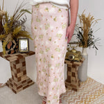 Stacy Floral Satin Midi Skirt - PAPER DOLL