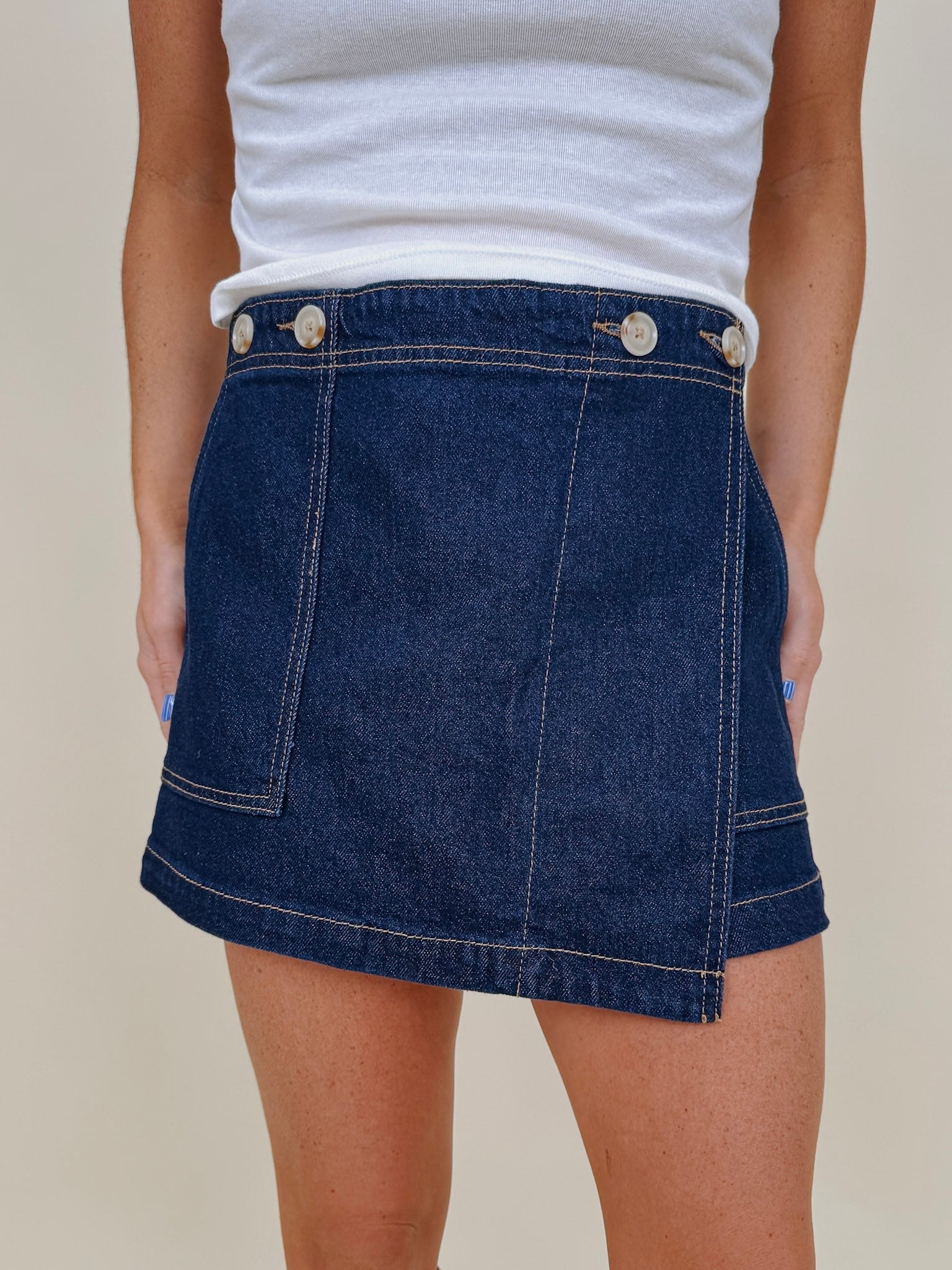 Picture Perfect Denim Skort - PAPER DOLL