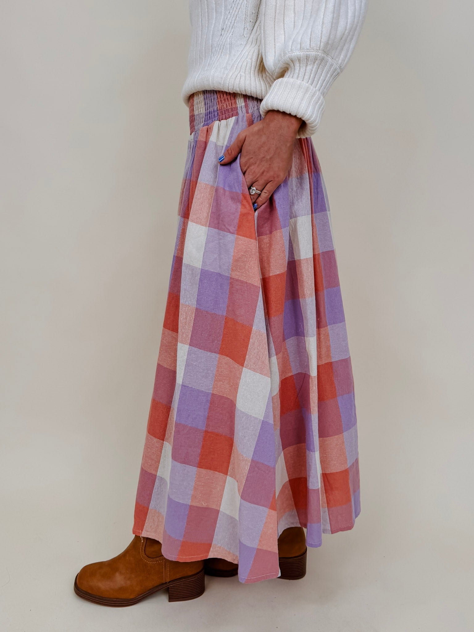 Dolly Plaid Midi Skirt - PAPER DOLL
