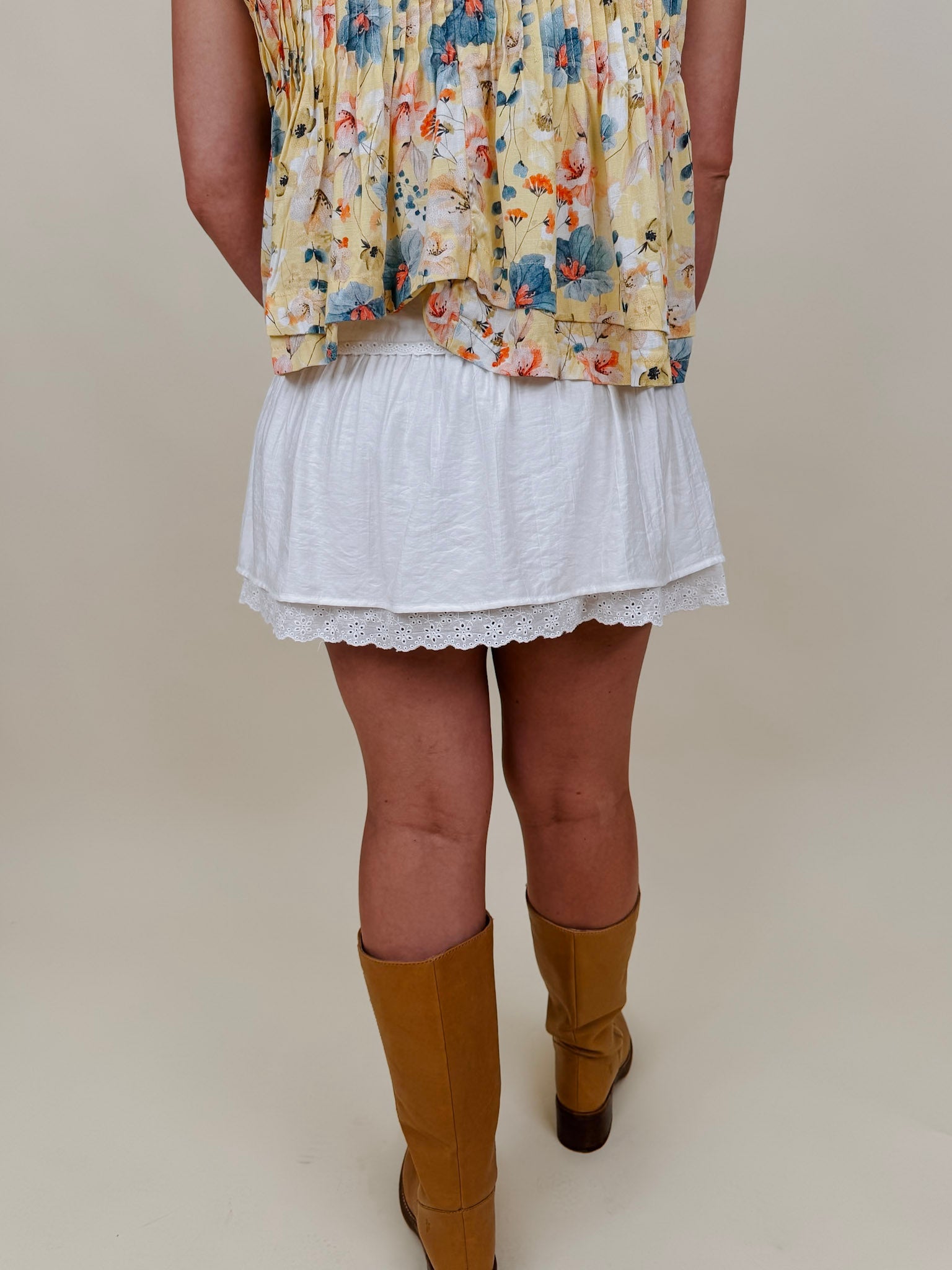 Aubrielle Lace Trim Mini Skirt - PAPER DOLL