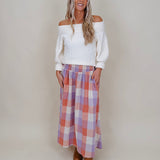 Dolly Plaid Midi Skirt - PAPER DOLL