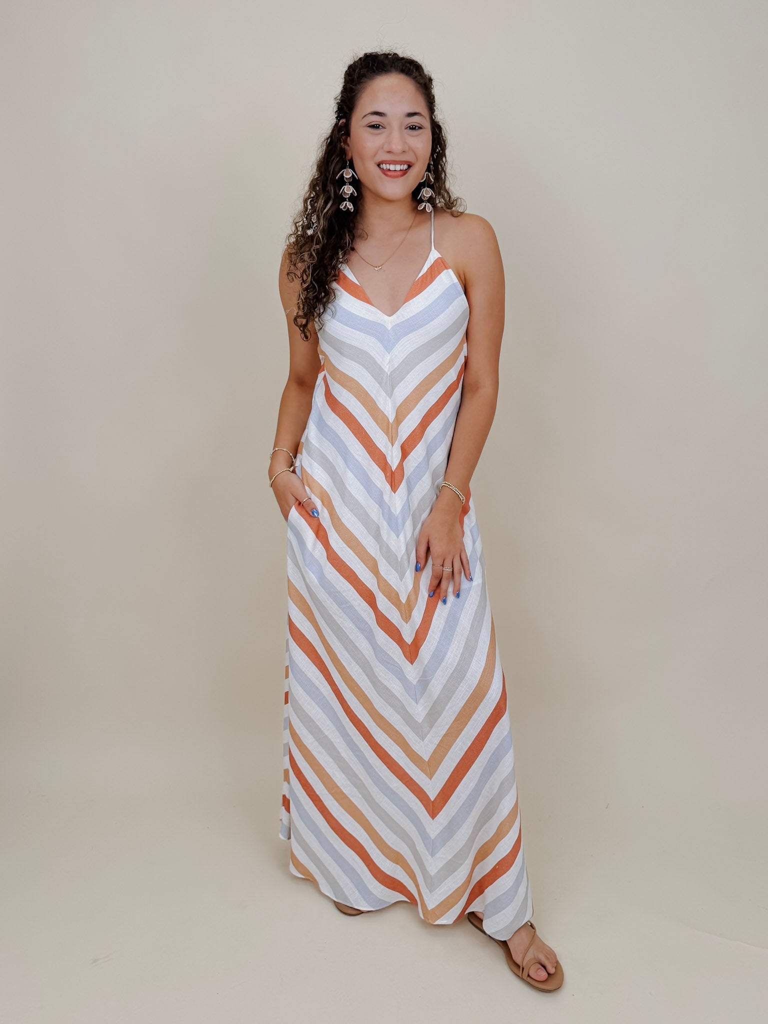 Sherri Lynn Wide Stripe Midi Dress - PAPER DOLL