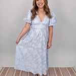 Dianna Floral & Striped Midi Dress - PAPER DOLL