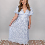 Dianna Floral & Striped Midi Dress - PAPER DOLL