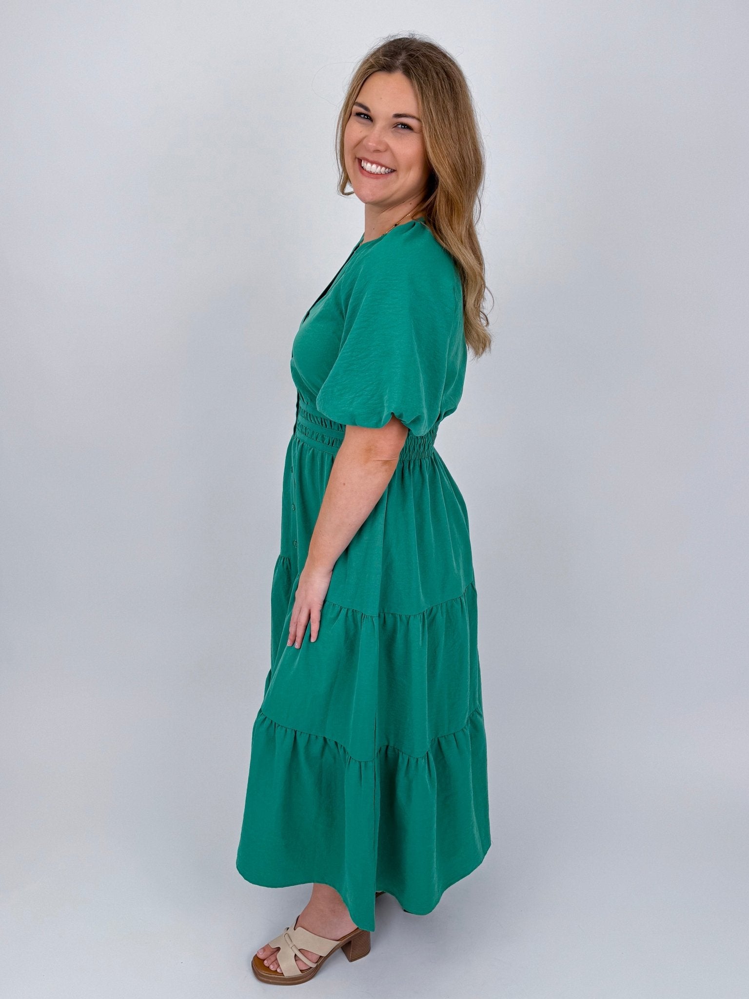 Time Will Tell Tiered Midi Dress - PAPER DOLL