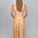 A Sweet Splash Striped Midi Dress - PAPER DOLL