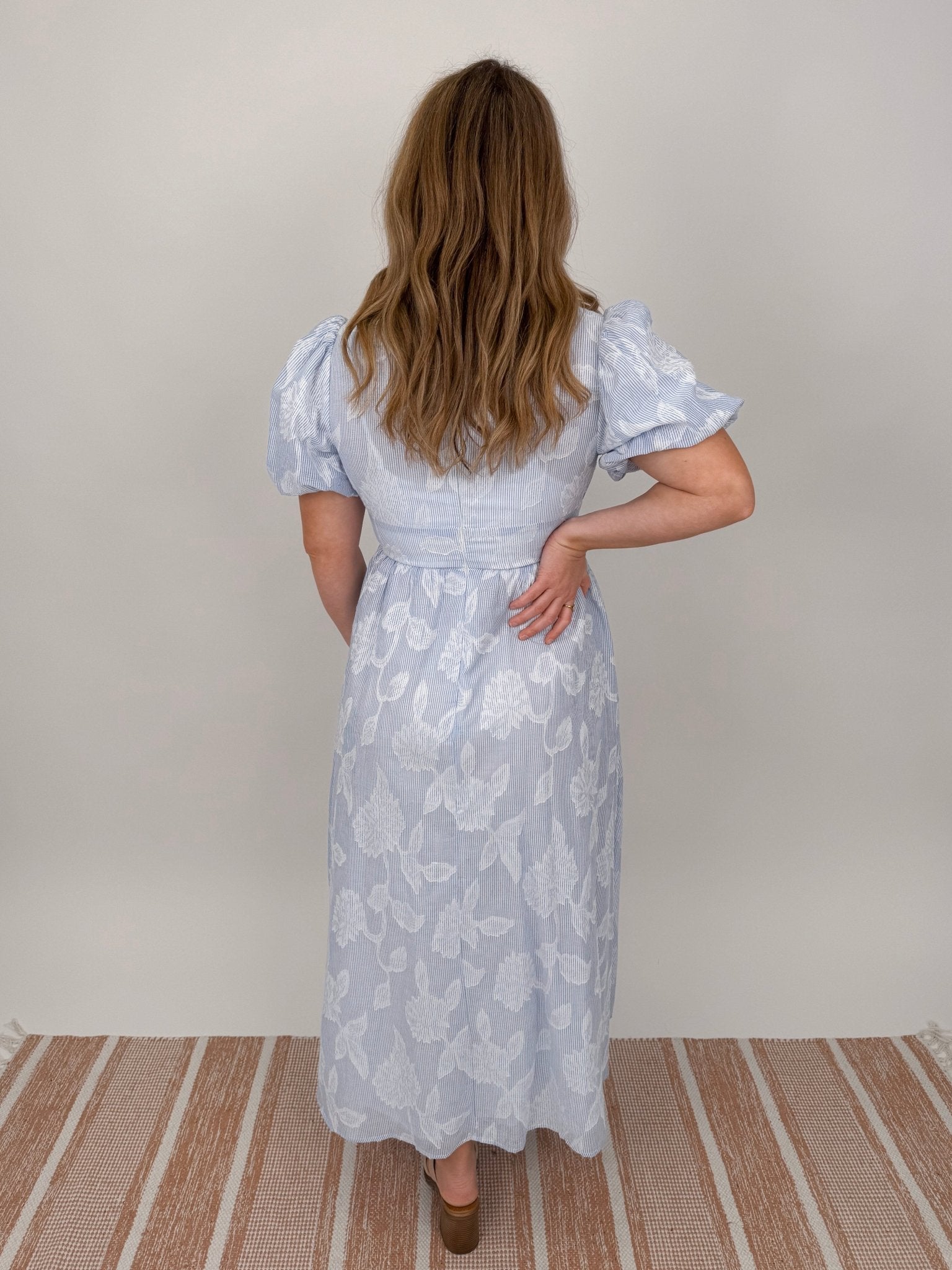 Dianna Floral & Striped Midi Dress - PAPER DOLL