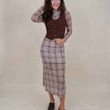 Harlow Plaid Mesh Dress - PAPER DOLL
