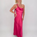 Abby Vibrant Satin Maxi Dress - PAPER DOLL