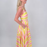 A Sweet Splash Striped Midi Dress - PAPER DOLL