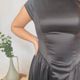 Destiny Satin Midi Dress - PAPER DOLL