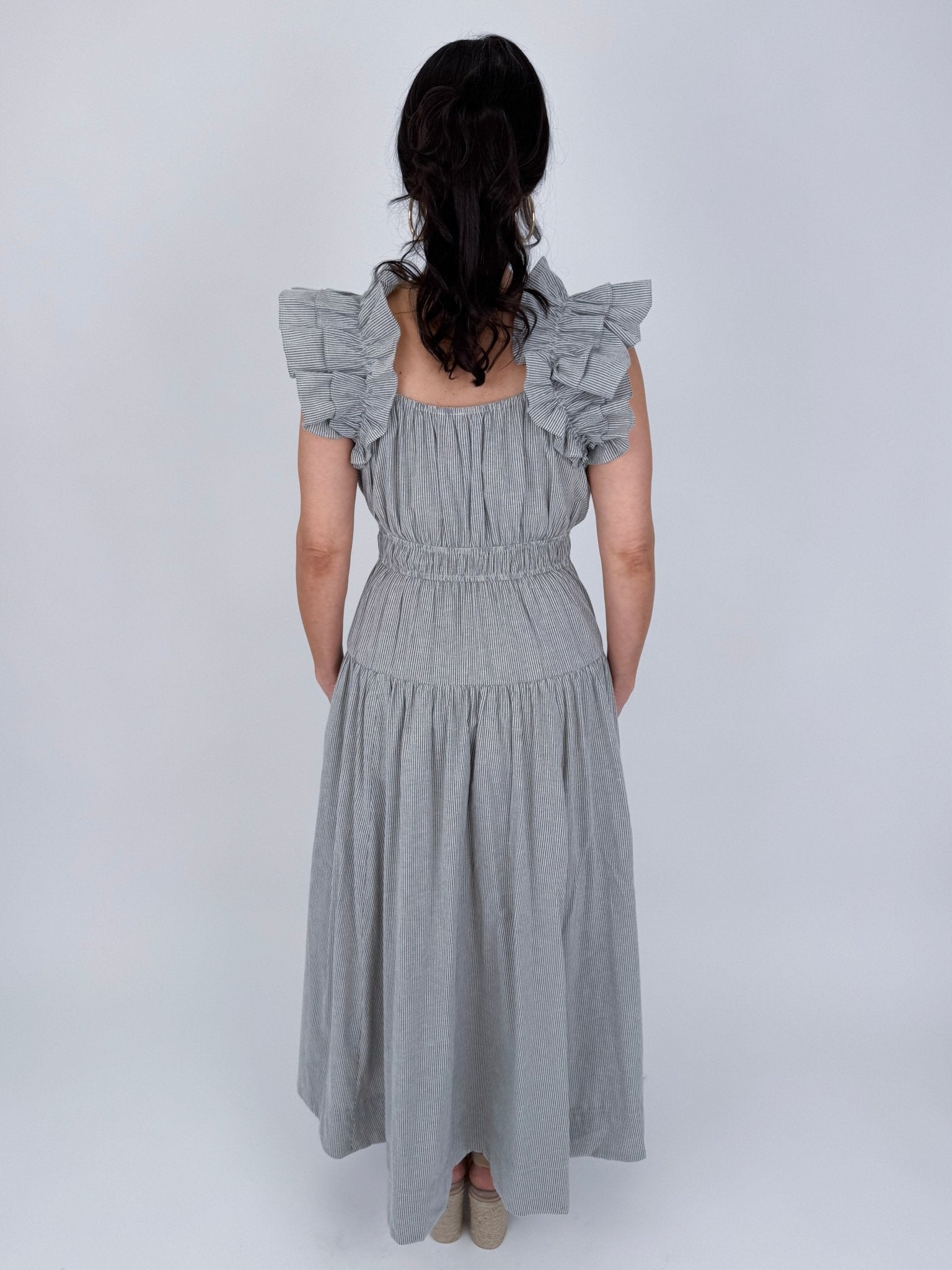 Cheryl Square Neck Midi Dress - PAPER DOLL