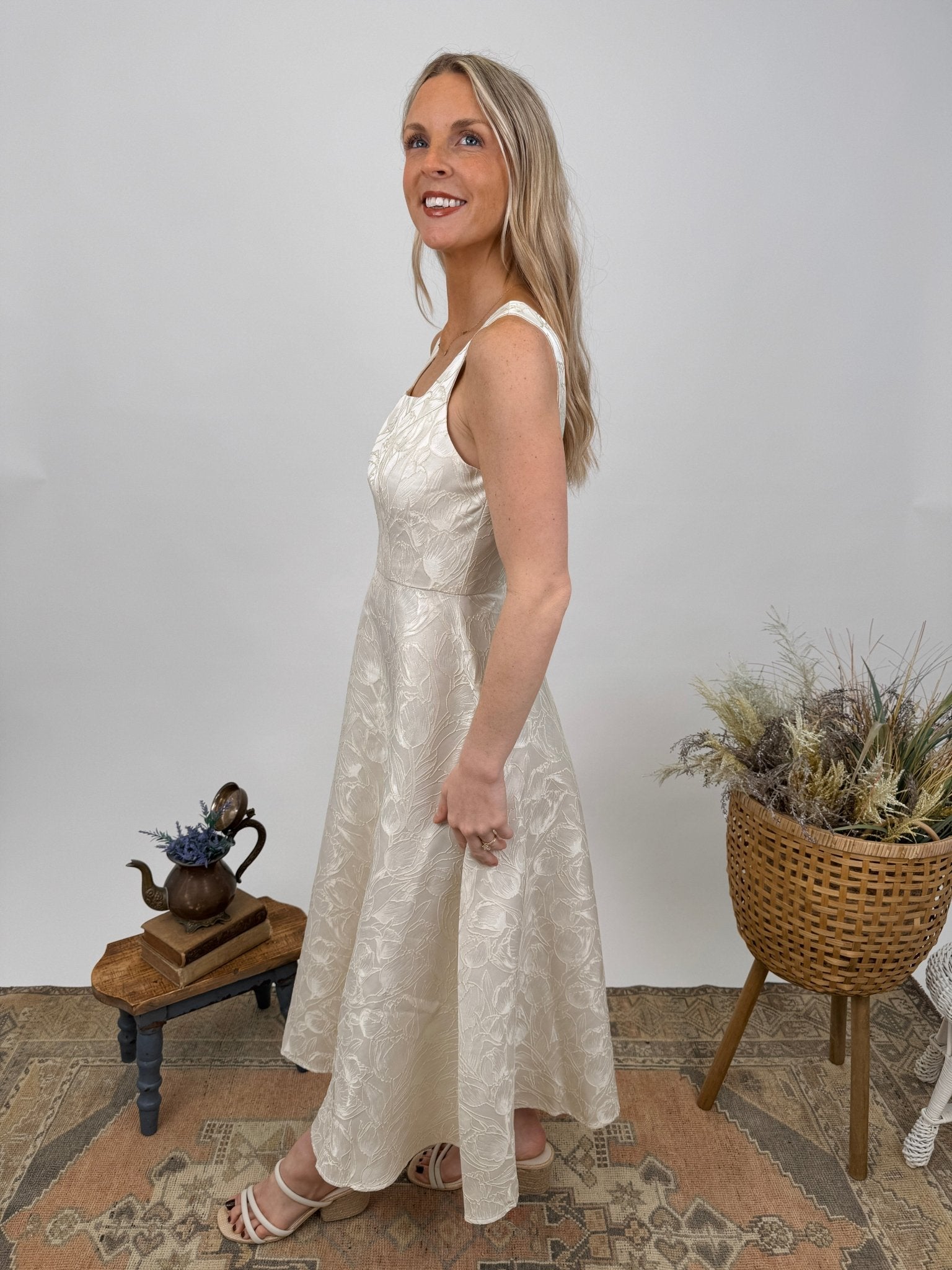 See It Through Flare Midi Dress - PAPER DOLL