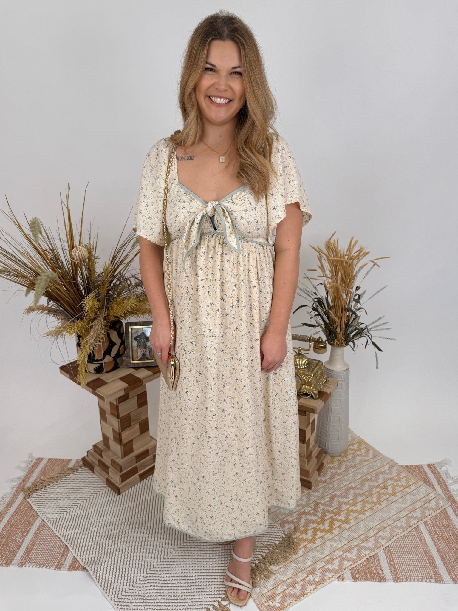 Streets of Joy Floral Midi Dress - PAPER DOLL