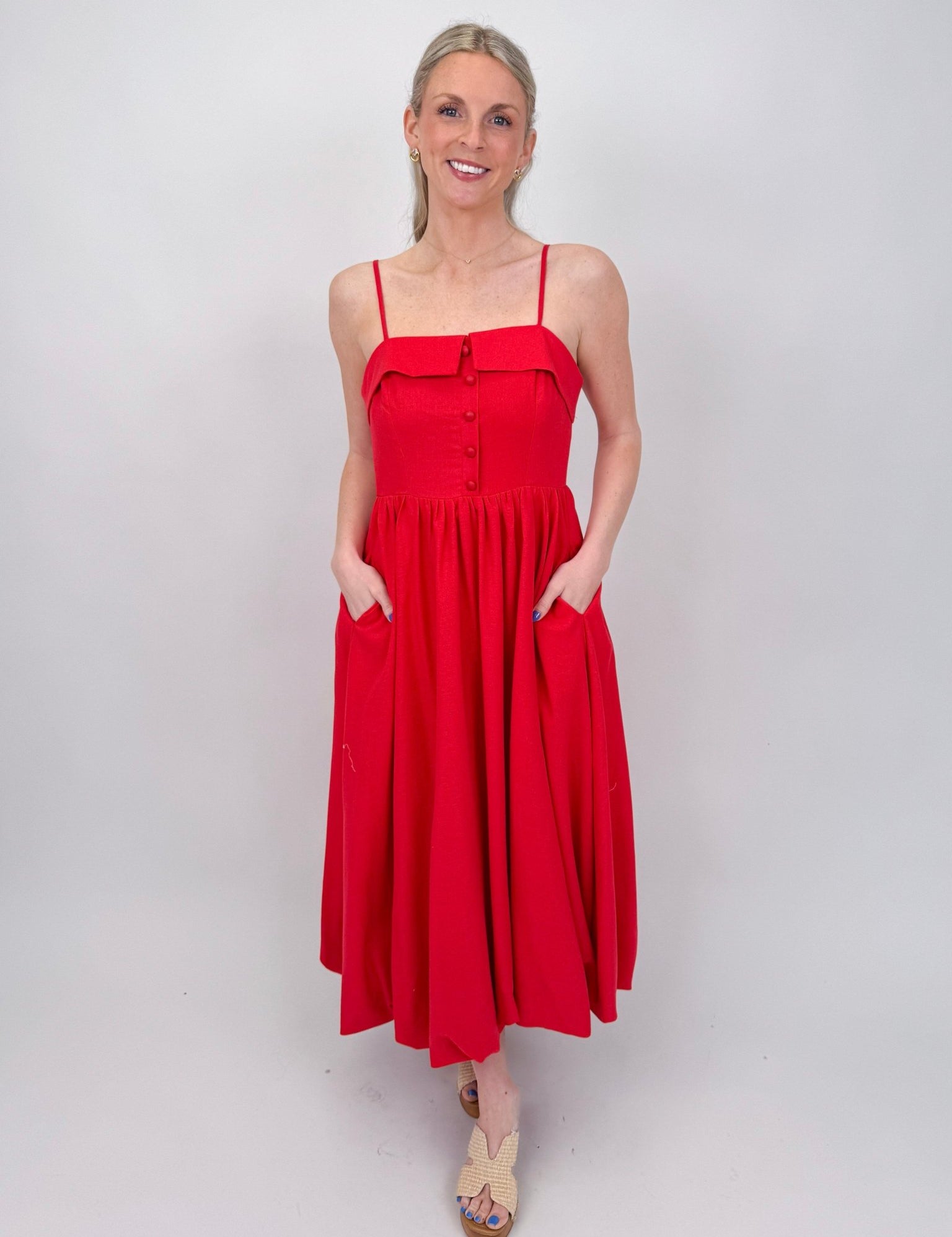 Ursula Bubble Hem Midi Dress - PAPER DOLL