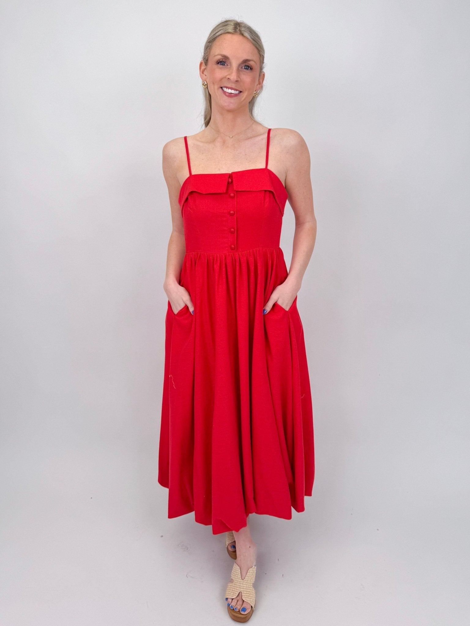 Ursula Bubble Hem Midi Dress - PAPER DOLL