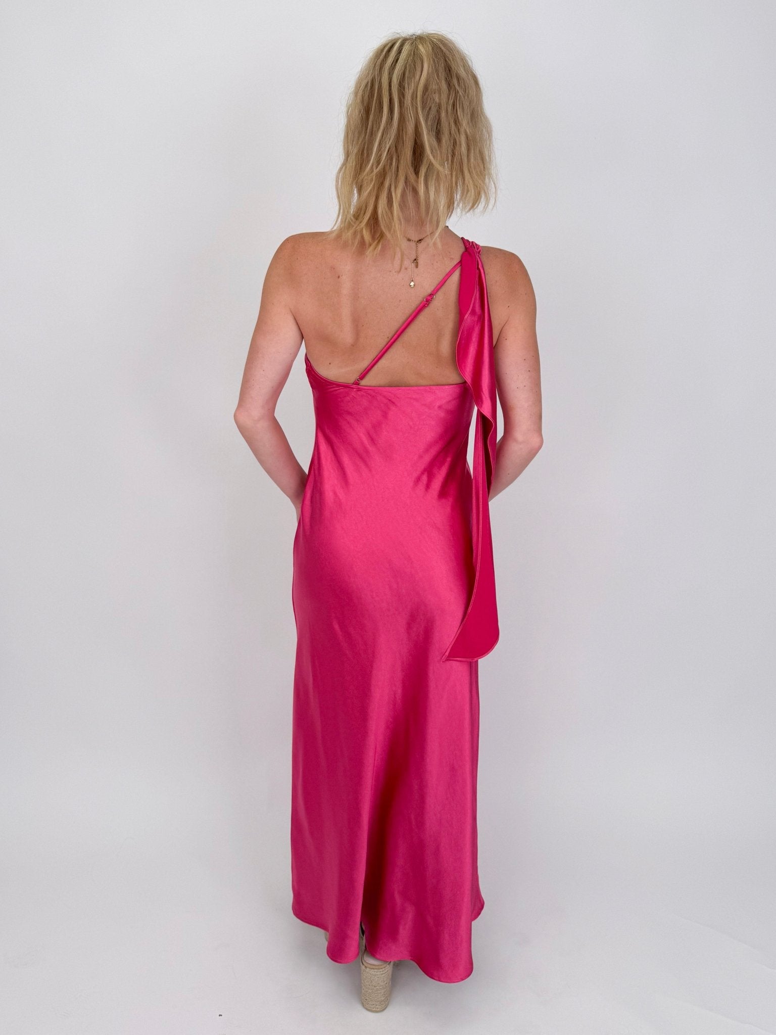 Abby Vibrant Satin Maxi Dress - PAPER DOLL