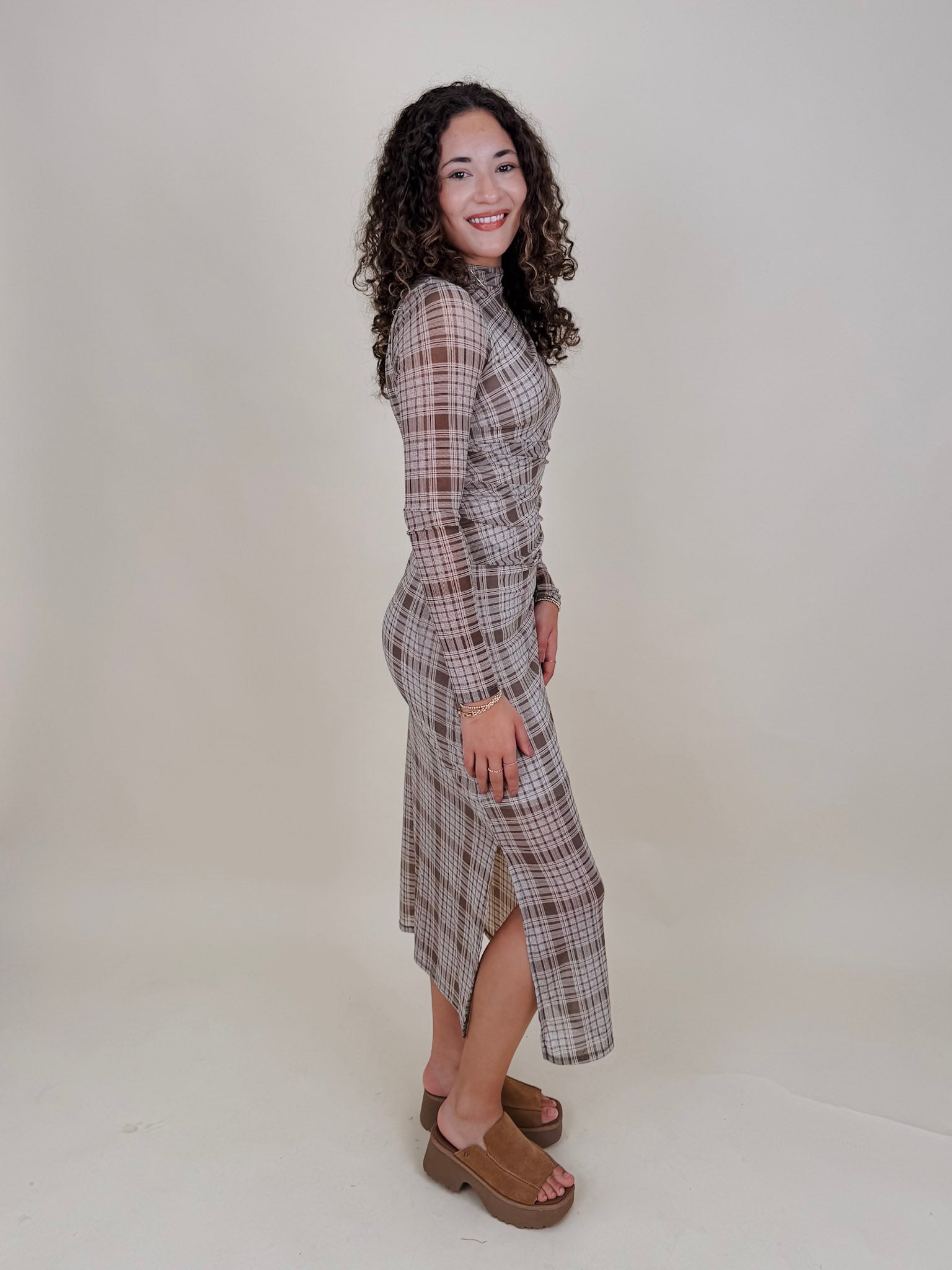 Harlow Plaid Mesh Dress - PAPER DOLL