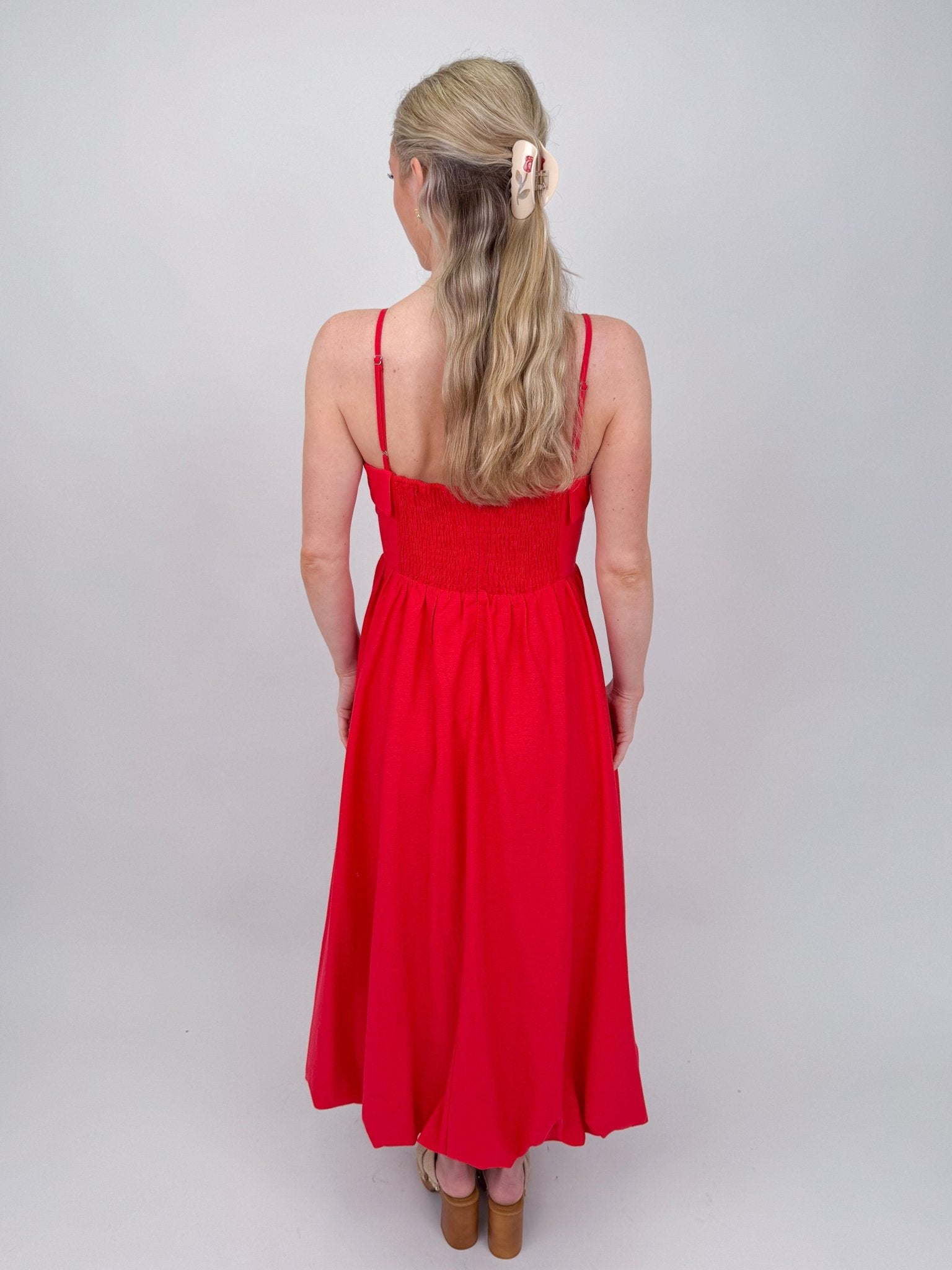 Ursula Bubble Hem Midi Dress - PAPER DOLL