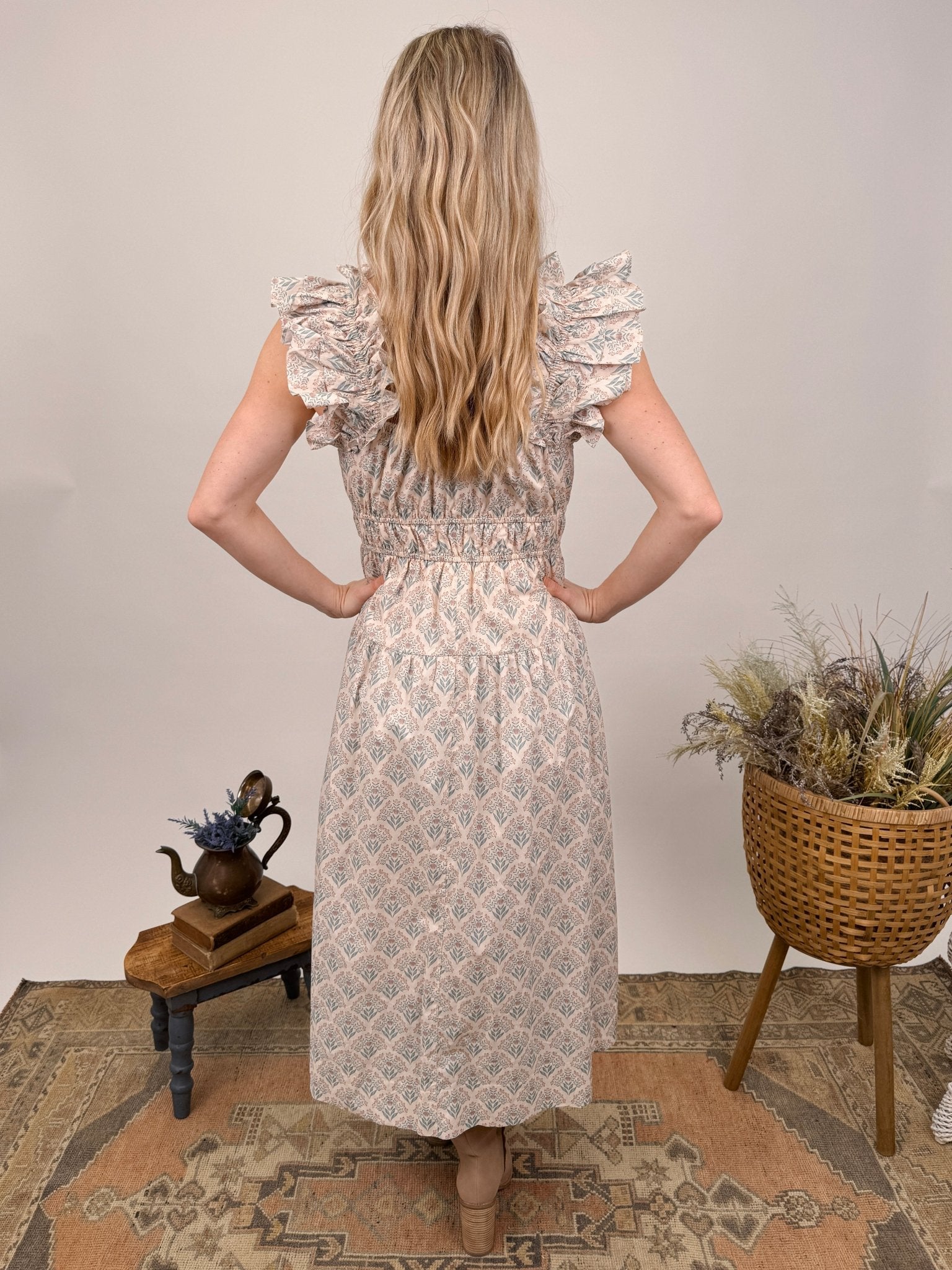 Tracy Ruffle Midi Dress - PAPER DOLL