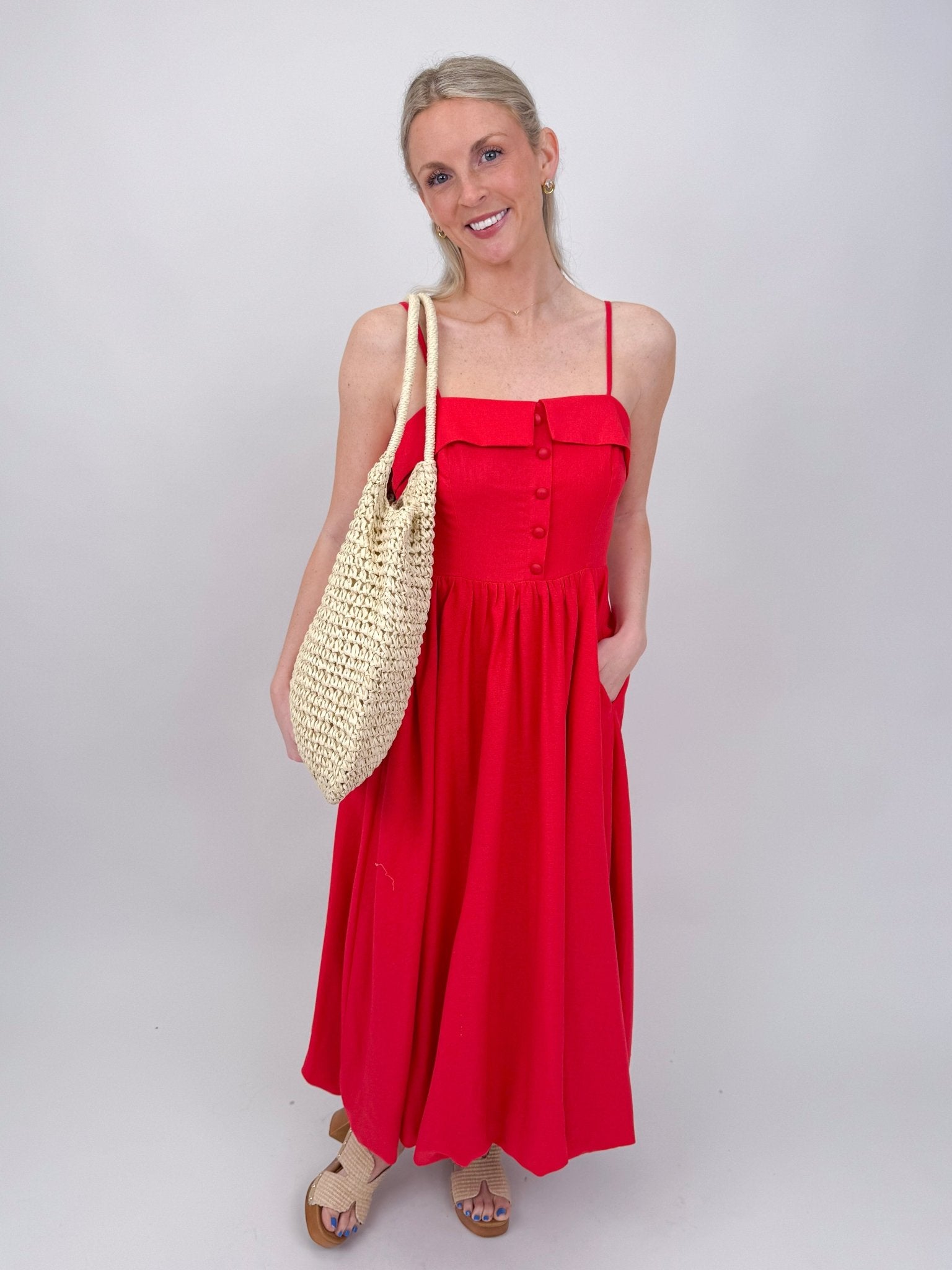 Ursula Bubble Hem Midi Dress - PAPER DOLL
