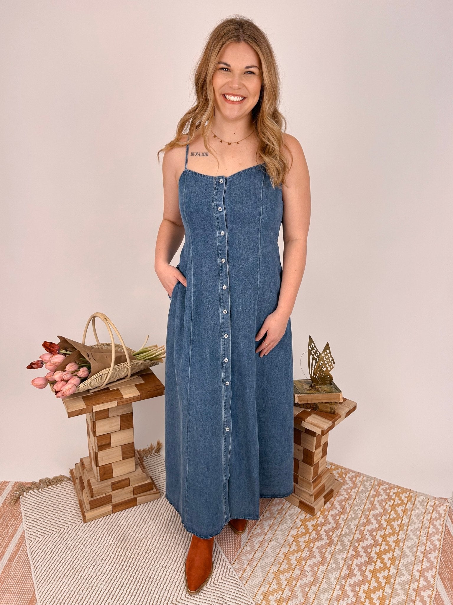 Colsie Button Down Maxi Dress - PAPER DOLL