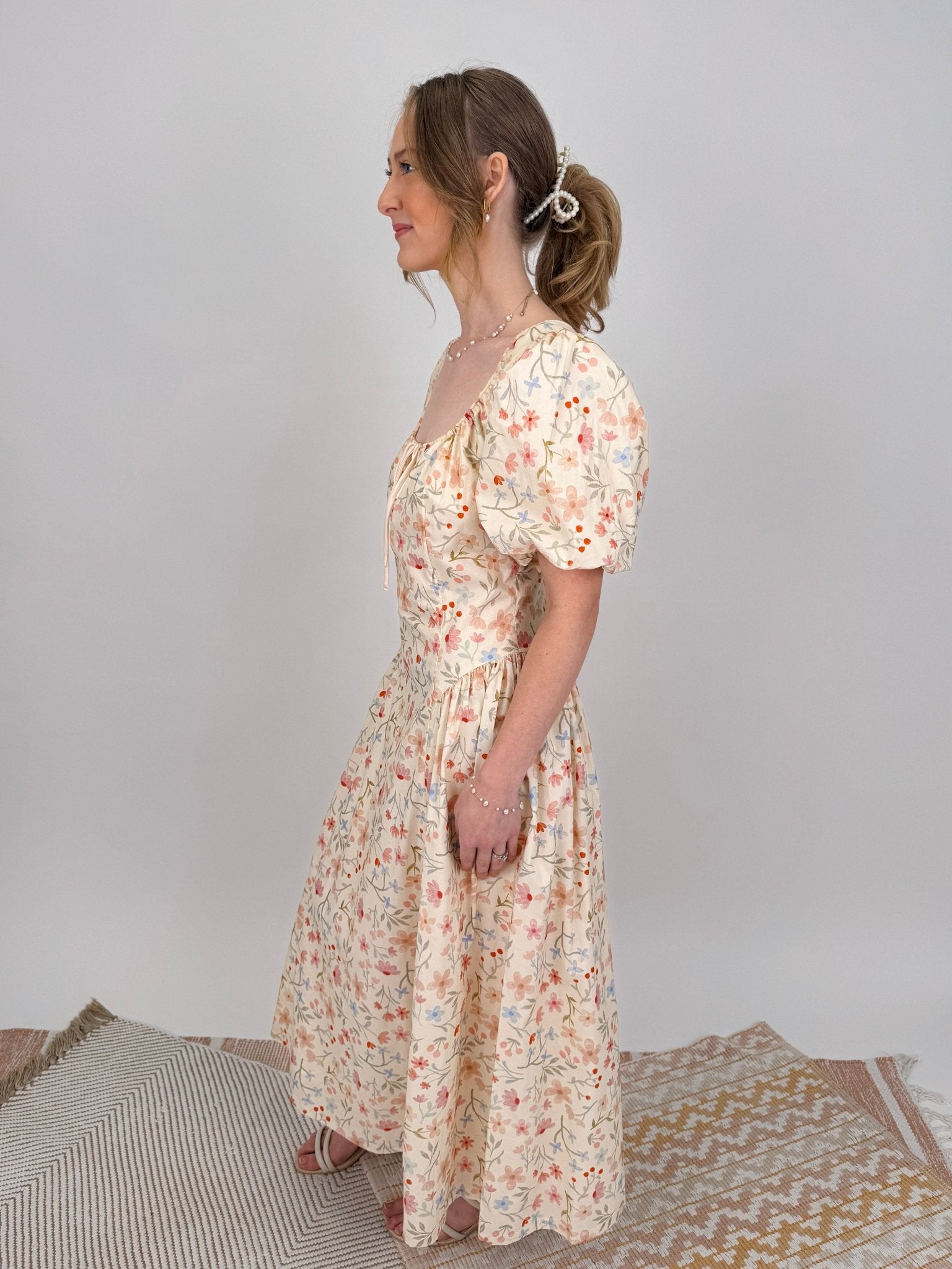 The Eleanor Floral Midi Dress - PAPER DOLL