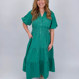 Time Will Tell Tiered Midi Dress - PAPER DOLL