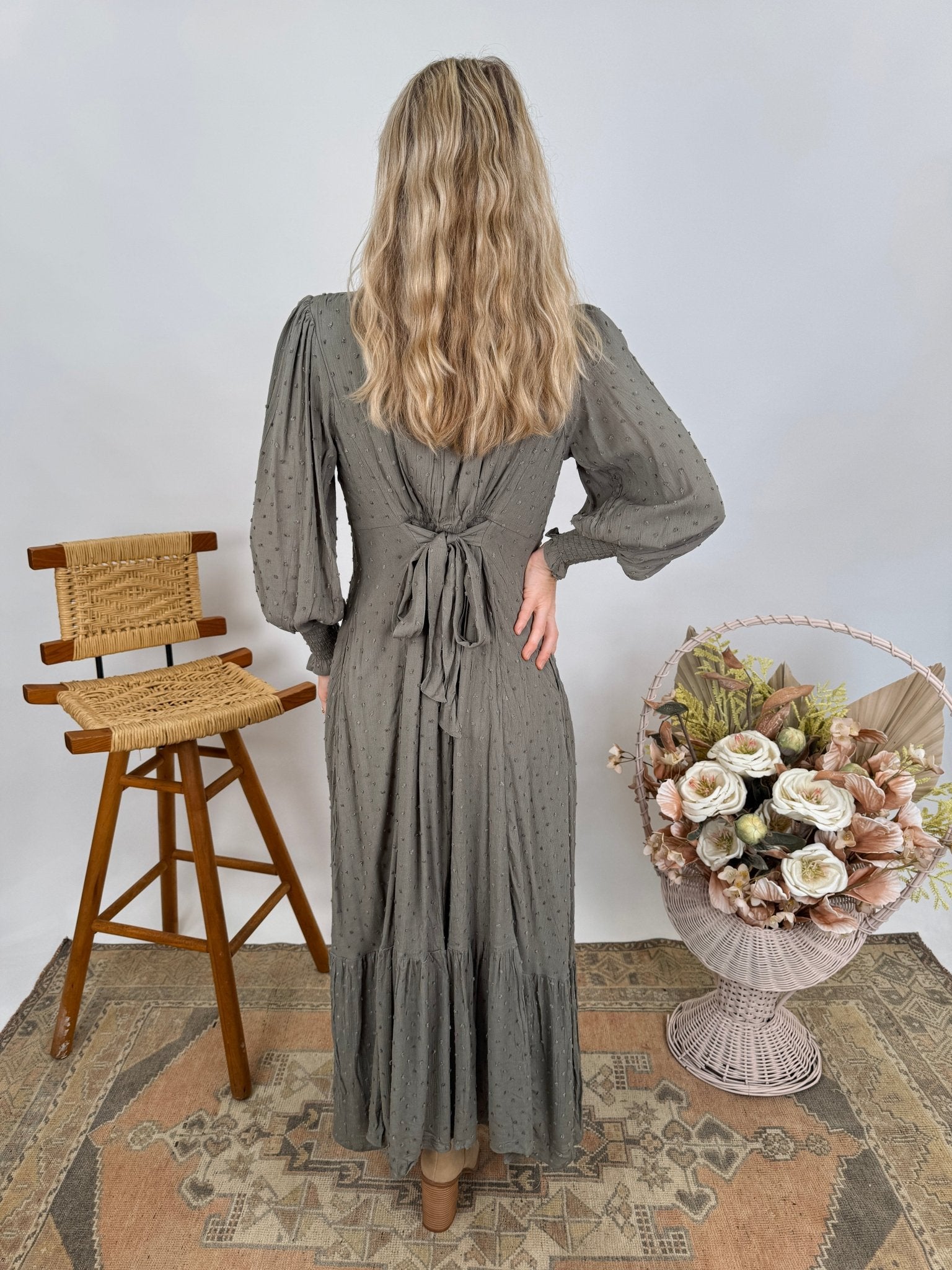 Jasmine Swiss Dot Maxi Dress - PAPER DOLL