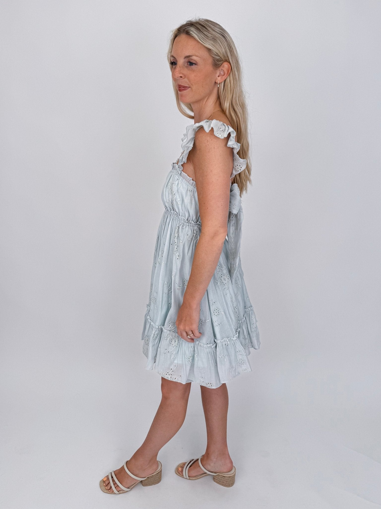 Ella Eyelet Babydoll Mini Dress - PAPER DOLL
