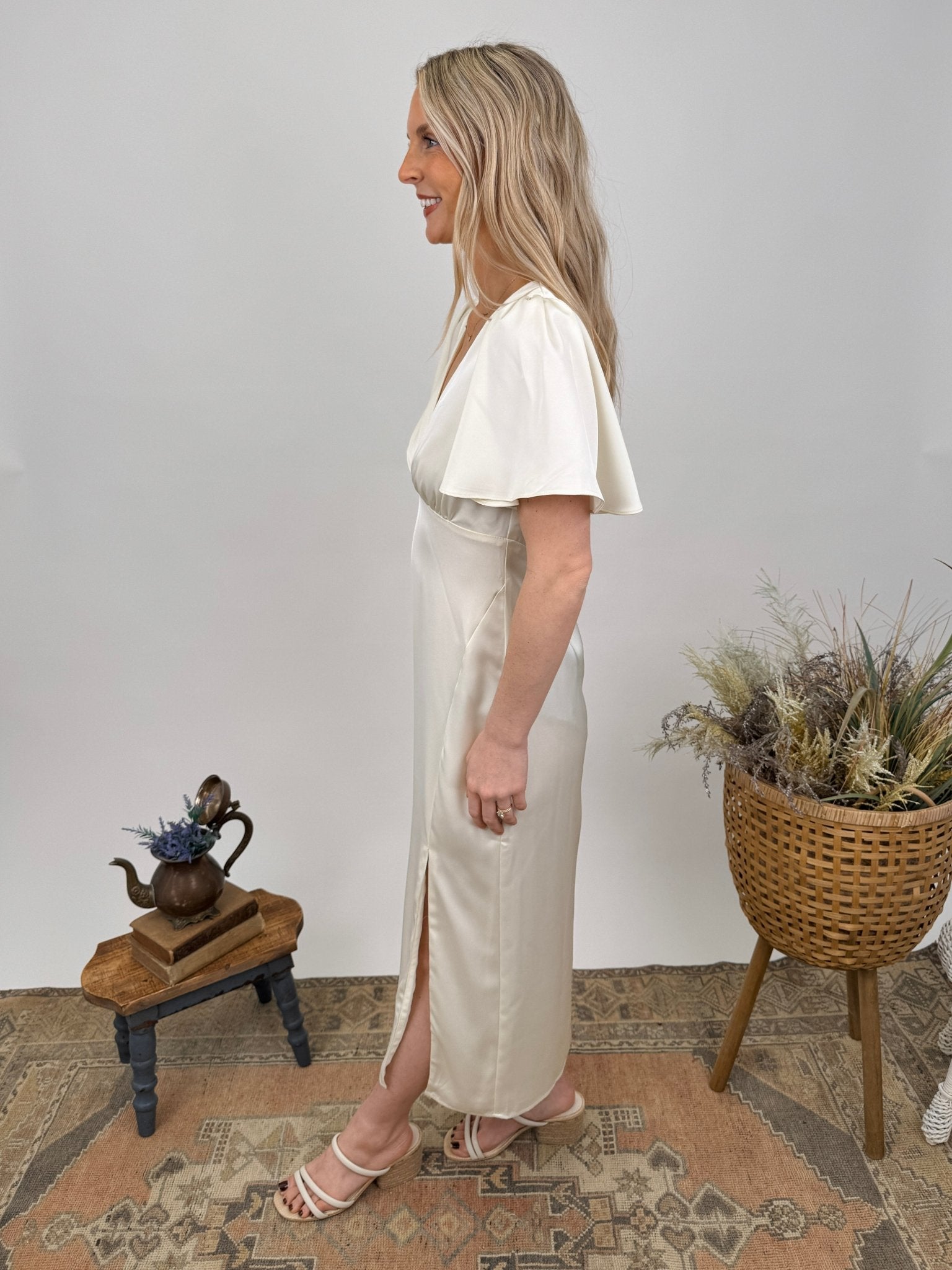 Trina V - Neck Midi Dress - PAPER DOLL