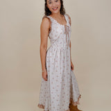 Fiora Ruffle Floral Midi Dress - PAPER DOLL