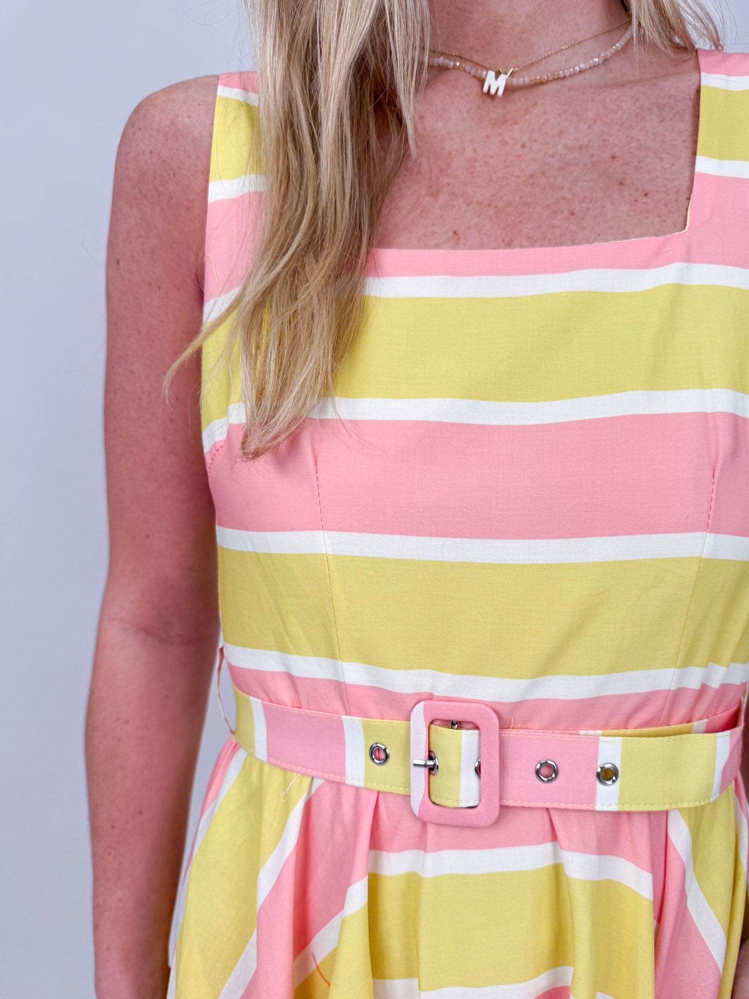 A Sweet Splash Striped Midi Dress - PAPER DOLL
