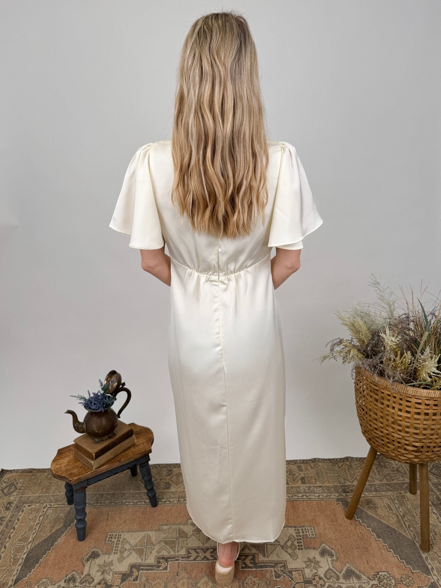 Trina V - Neck Midi Dress - PAPER DOLL