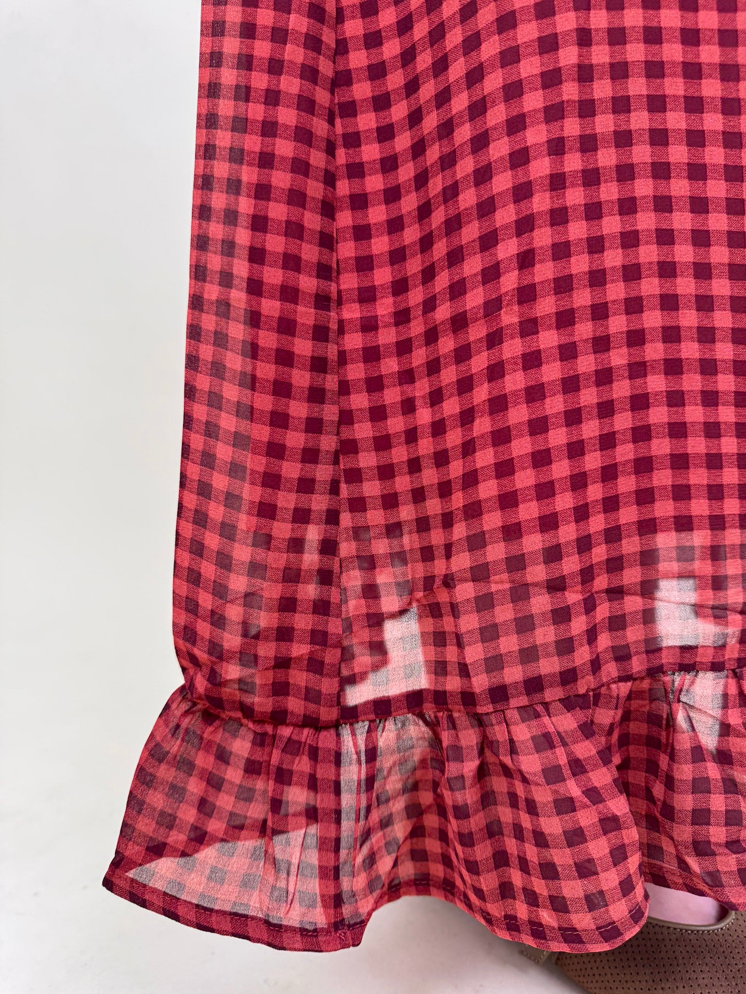 Bonnie Gingham Frill Maxi Dress - PAPER DOLL