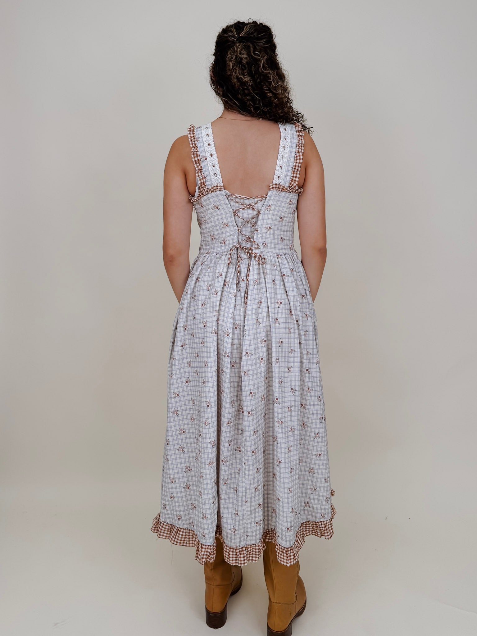 Fiora Ruffle Floral Midi Dress - PAPER DOLL