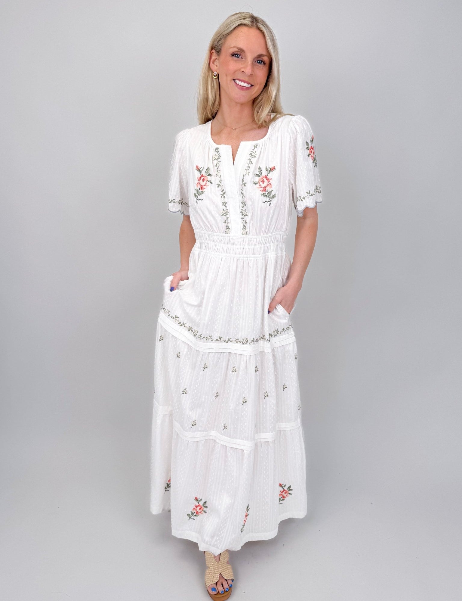 By Design Embroidered Maxi Dress - PAPER DOLL