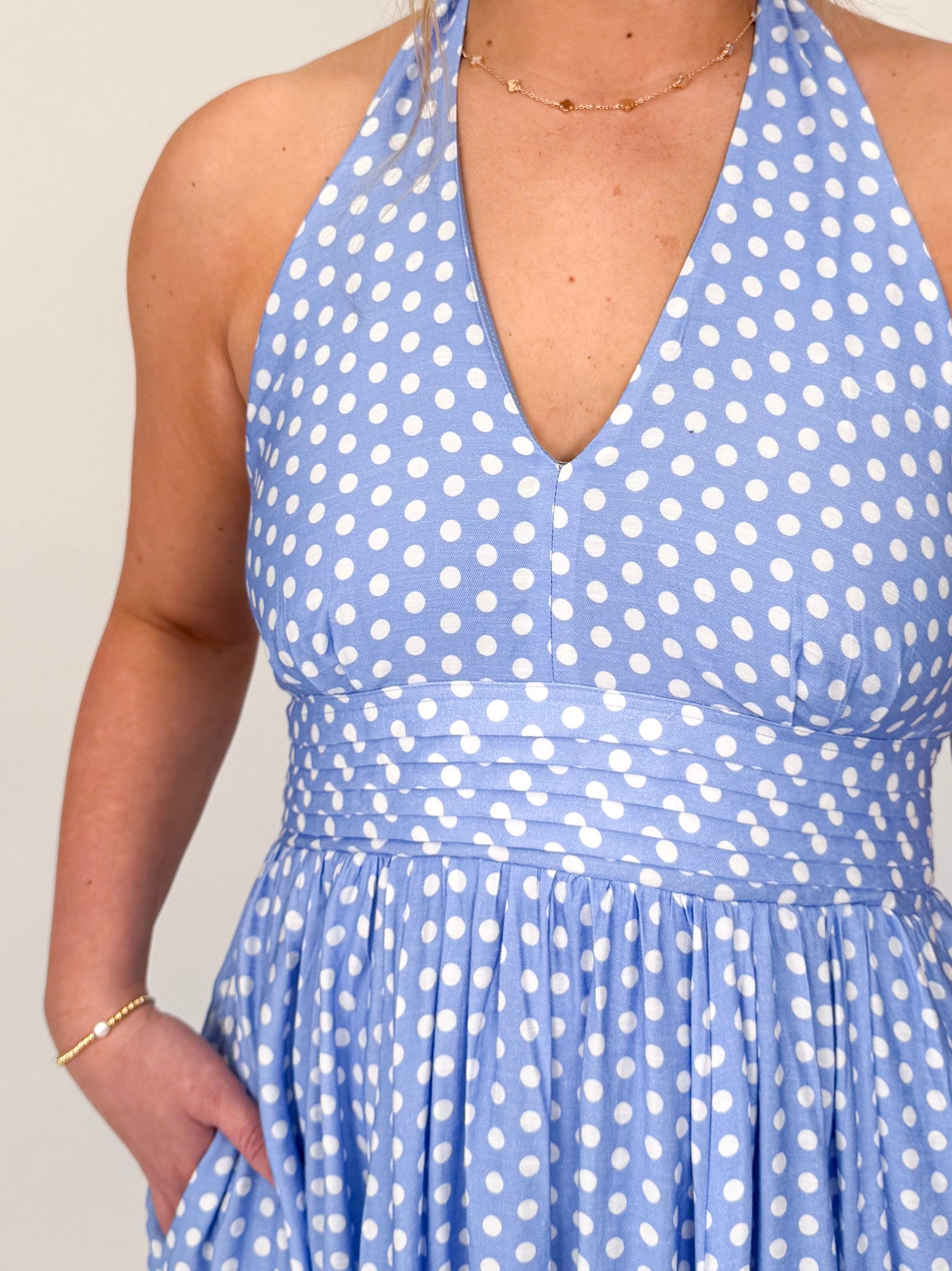 Find Me In Cabo Halter Dress - AIRY BLUE / LARGE Find Me In Cabo Halter Dress - AIRY BLUE / LARGE