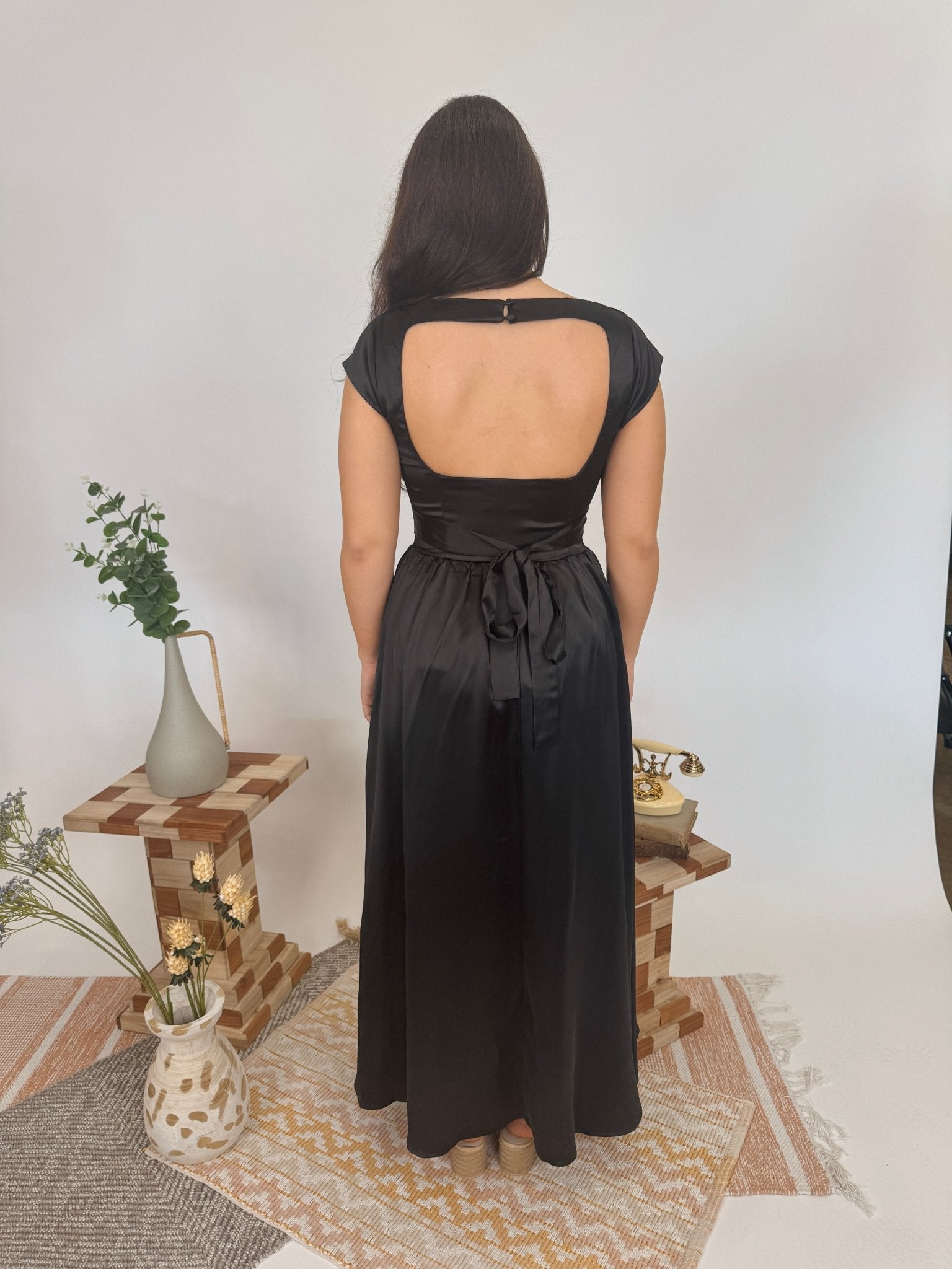 Destiny Satin Midi Dress - PAPER DOLL