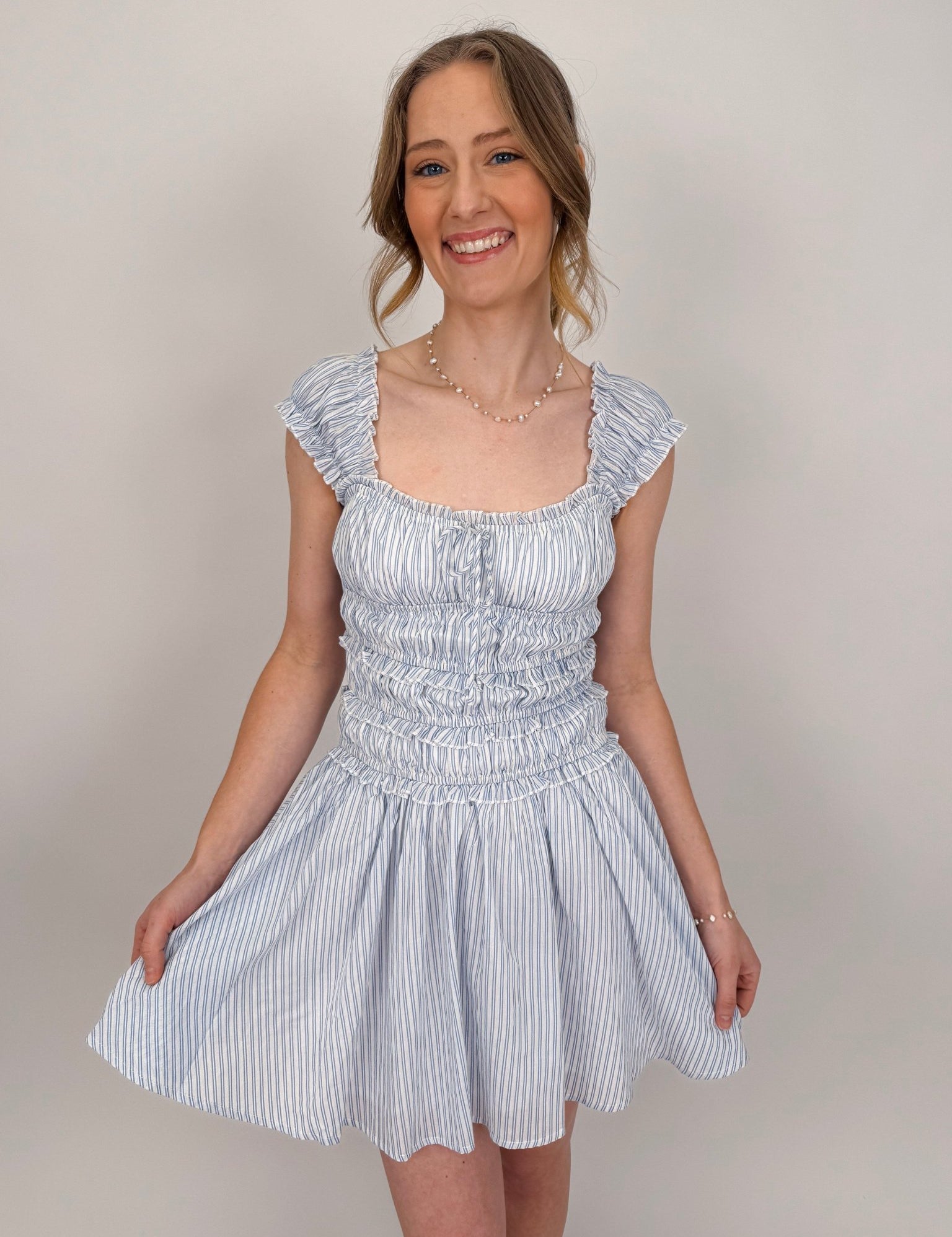 Open Air Striped Mini Dress - PAPER DOLL