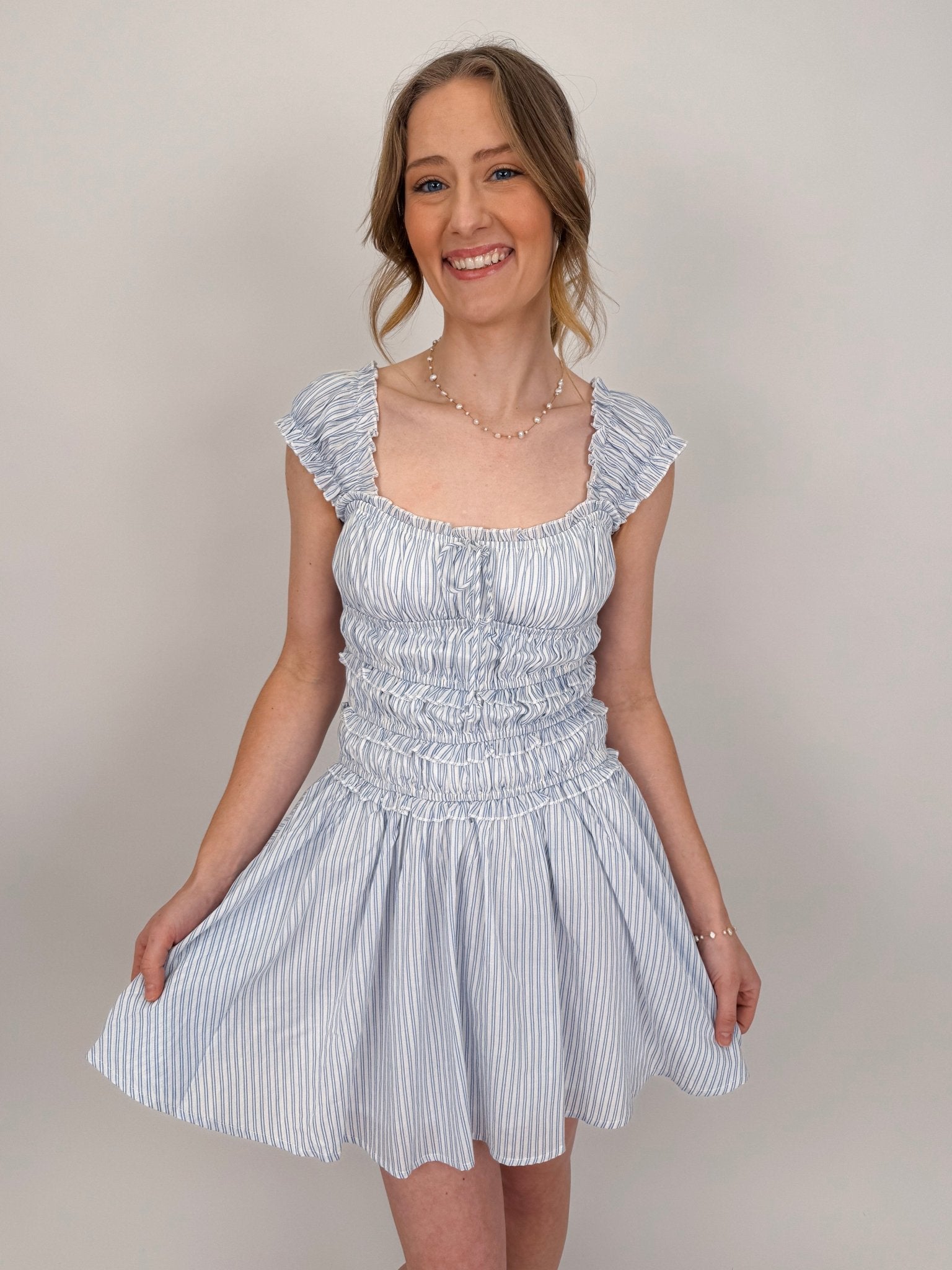 Open Air Striped Mini Dress - PAPER DOLL