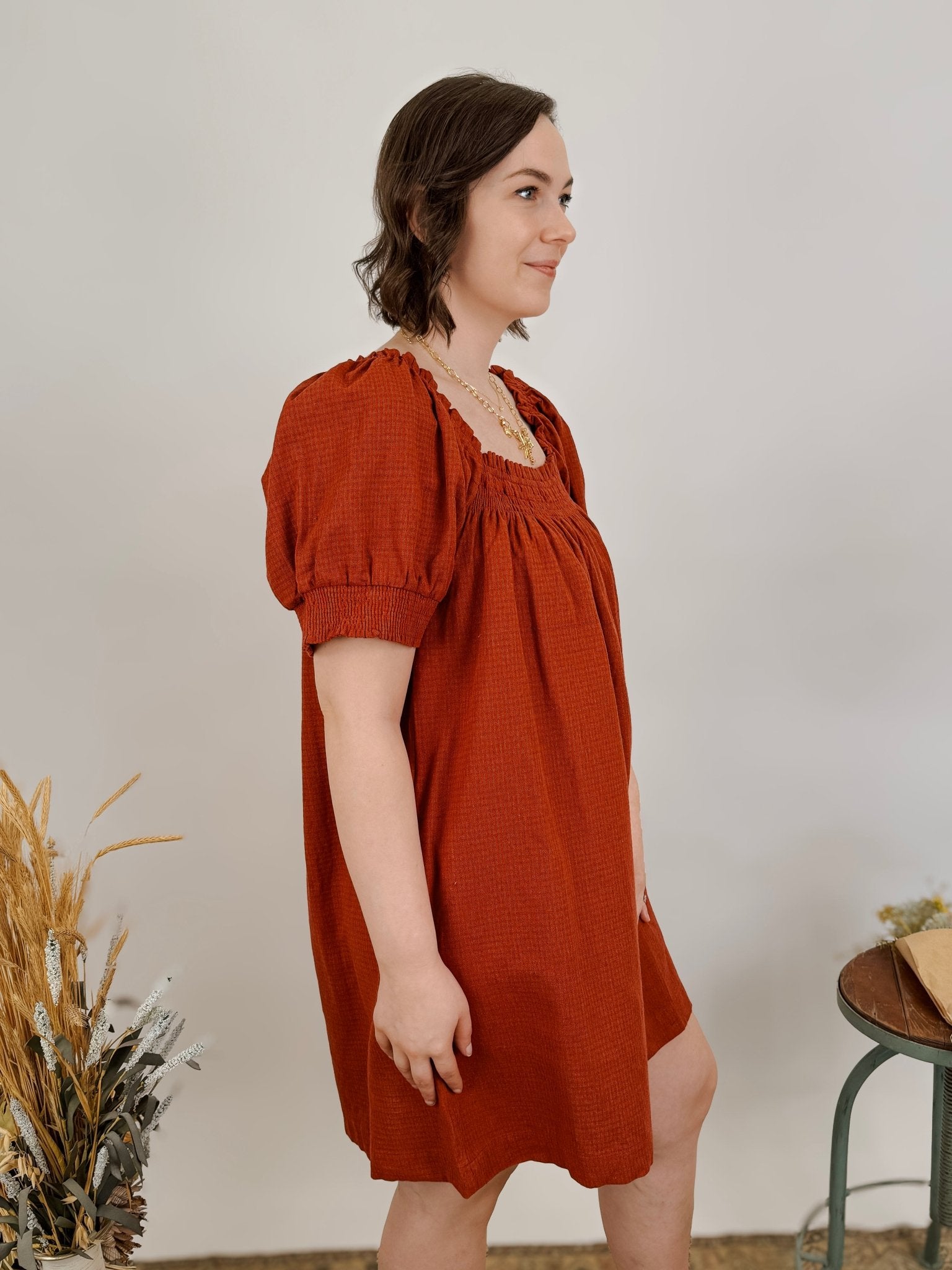 Katarina Puff Sleeve Mini Dress - PAPER DOLL